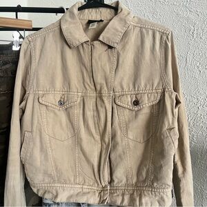 Y2K Diesel crop cotton linen jacket tan M